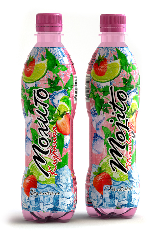 “Mojito. Strawberry” of TM “Biola”. Design of label.